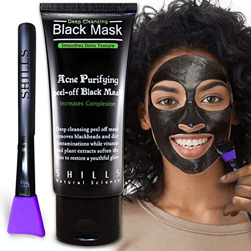 SHILLS Black Mask  Peel Off Mask  Blackhead Remover Mask  Charcoal Mask  Blackhead Peel Off Mask and Purple Brush Kit  50ml