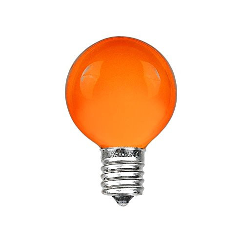 Novelty Lights 25 Pack G30 Outdoor Globe Replacement Bulbs  Orange  C7 E12 Candelabra Base  5 Watt