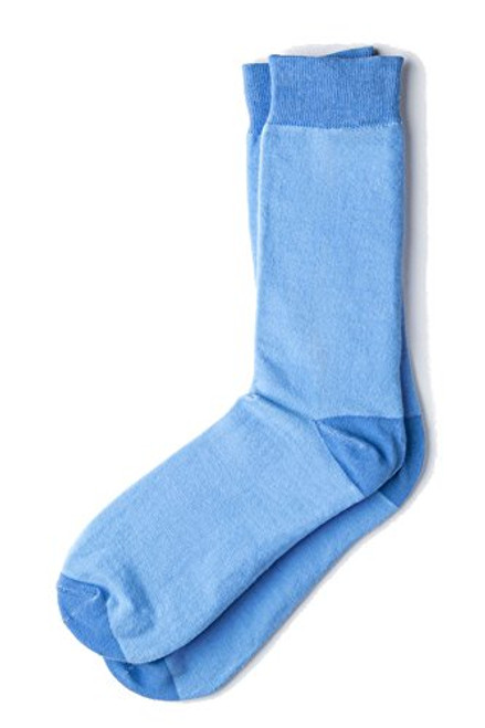 Men's Classic Hollywood Luxury Solid Hipster Crew Dress Socks  Light Blue Men's Classic Hollywood Luxury Solid Hipster Crew Dress Socks  Light Blue