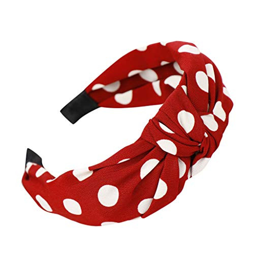 Lethez Hairband Women Polka Dot Bowknot Headband Hair Head Hoop Hair Accessories for Girls Red Lethez Hairband Women Polka Dot Bowknot Headband Hair Head Hoop Hair Accessories for Girls Red