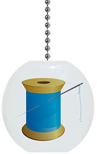 Blue Thread Solid Ceramic Fan Pull