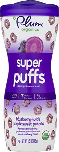 Plum Organics Super Puffs Blueberry With Purple Sweet Potato  1.5 Oz  Pack Of 4