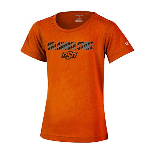 Champion NCAA Oklahoma State Cowboys Girls Short Sleeve Scoop Neck T-Shirt  Large  Orange Heather