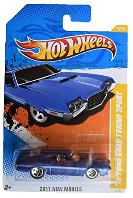 Hot Wheels 2011 New Models 2 50  Blue  '72 Ford Gran Torino Sport 2 244 Walmart Exclusive Logo