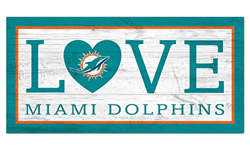 Fan Creations NFL Miami Dolphins Unisex Miami Dolphins Love Sign  Team Color  6 x 12