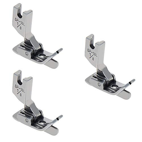 Othmro SP-18L Industrial Sewing Machine Hinged Presser Foot with Guide Silver 1 8"  3mm  3pcs