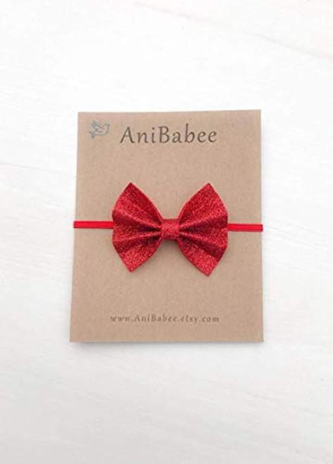 Red Glitter Bow  Baby Headband  Baby Bow Headband  Baby Girl Headband  Infant Headband  Newborn Headband  Valentines Day Headband