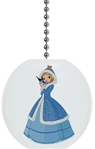 Princess Blue Gown Solid Ceramic Fan Pull