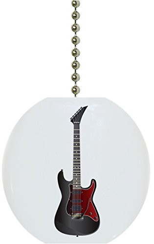 Carolina Hardware and Decor 1220F Black Guitar Ceramic Fan Pull