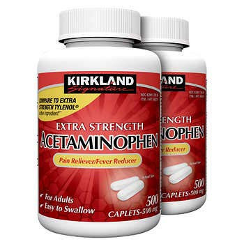 Kirkland Signature Extra Strength Acetaminophen 500MG Caplets  1000 Count