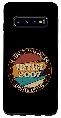 Galaxy S10 14 Years Of Being Awesome Made In 2007 14th Birthday Retro Case