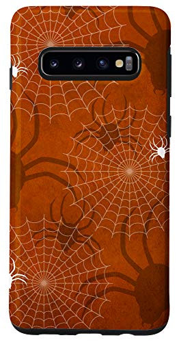 Galaxy S10 Spider Autumn Orange Spooky Cute Halloween Pattern Gift Case