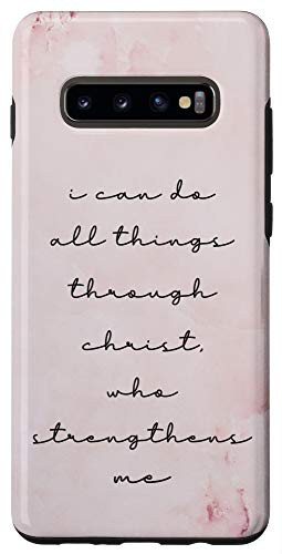 Galaxy S10Plus Philippians 4 13 Gift Bible Verse Christian Rose Pink Phone Case