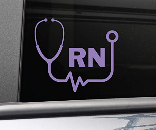 Nashville Decals RN Registered Nurse Stethoscope Vinyl Decal Laptop Car Truck Bumper Window Sticker - Purple Nashville Decals RN Registered Nurse Stethoscope Vinyl Decal Laptop Car Truck Bumper Window Sticker - Purple