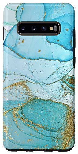 Galaxy S10Plus Abstract Blue and Orange Marble-Like Pattern Aesthetic Case