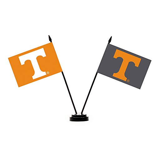 BSI NCAA Tennessee Volunteers Unisex NCAA 2-Flag Desk Setncaa 2-Flag Desk Set  Orange  One Size