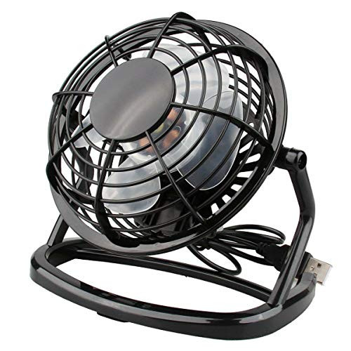 Petyoung Mini Desk Fan- Small Super Mute  Adjustable Head 360Rotatable Mini Personal Fan USB Power Portable Table Fan for Home Office Bedroom Table and Desktop   Black