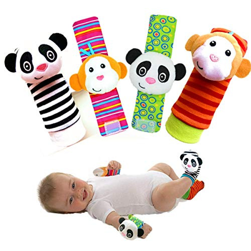 Infant Toys with Wrist Rattles & Foot Rattles Rattle Toy Socks Foot Finders Cute Animal Soft Socks Baby Toys (Monkey & Panda) Infant Toys with Wrist Rattles & Foot Rattles Rattle Toy Socks Foot Finders Cute Animal Soft Socks Baby Toys (Monkey & Panda)