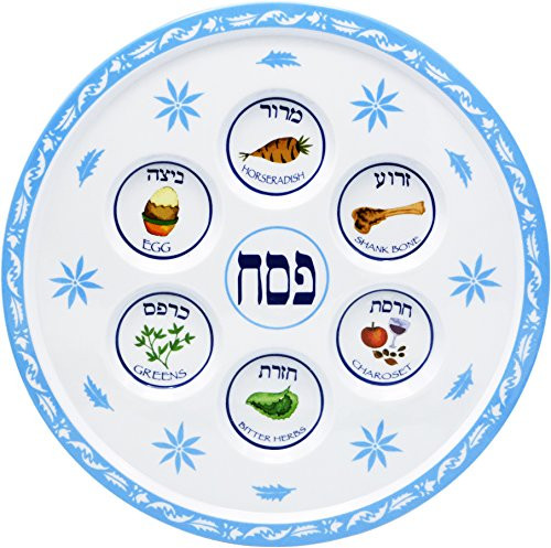 Seder Plate Passover Plate Melamine Floral Design Passover Seder Plates 12"  Single