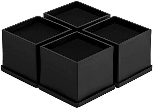 miixhoom Bed Risers 2 Inches Black  Heavy Duty Furniture Risers  4PCS  Sofa Couch Risers or Table Risers