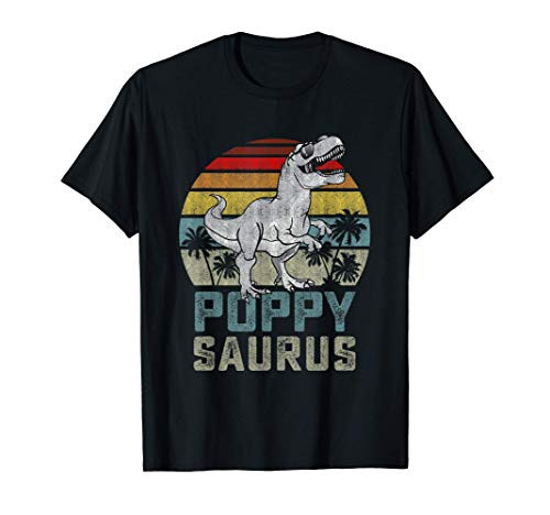 Poppysaurus T Rex Dinosaur Poppy Saurus Fathers Day T-Shirt