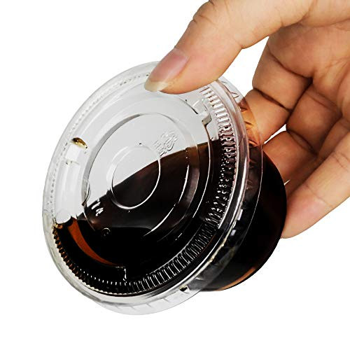 TashiBox 200 Sets - 4 Ounce Disposable Plastic Jello Shot Cups with Lids  Souffle Portion Cups