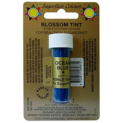 Sugarcraft Sugarflair Colour Blossom Tint Powder Dust Ocean Blue 7ml