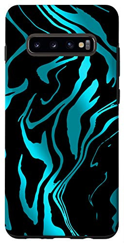 Galaxy S10Plus Blue Liquid Paint   Artsy Color Pattern   Art Lover Gift Case