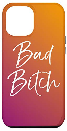 iPhone 12 Pro Max Funny Bad Bitch Gift Orange Gradient Pink Ombre Bad Bitch Case