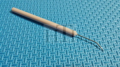 PACK OF 12 DISSECTING DISSECTION TEASING NEEDLE BENT WITH PLASTIC HANDLE ( HTI BRAND)