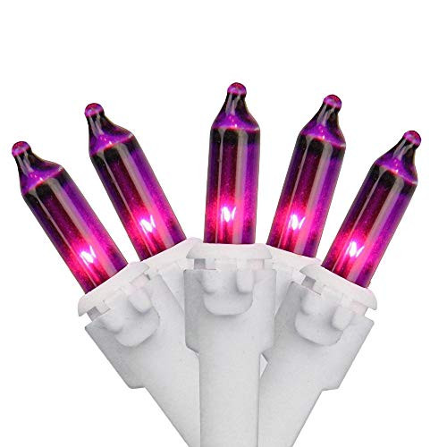 50-Count Purple Incandescent Mini Christmas Light Set 25ft White Wire 50-Count Purple Incandescent Mini Christmas Light Set 25ft White Wire