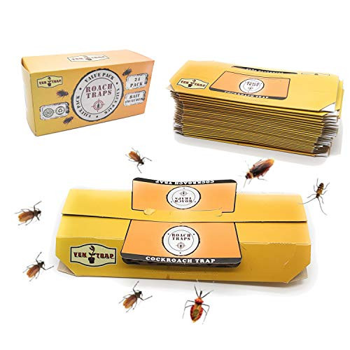 Ven-trap 24 Pack Cockroach Roach Killer Glue Board Traps Also for Spiders  Crickets  Beetles and Bugs