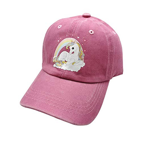Waldeal Girls' Adjustable Cute Unicorn Rainbow Hair Hat Toddler Washed Baseball Cap Pink Waldeal Girls' Adjustable Cute Unicorn Rainbow Hair Hat Toddler Washed Baseball Cap Pink