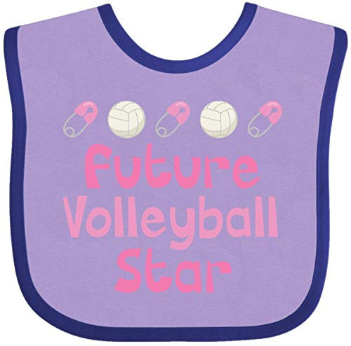 Inktastic Future Volleyball Star Girls Baby Bib Lavender and Purple Inktastic Future Volleyball Star Girls Baby Bib Lavender and Purple