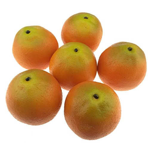 Gresorth 6pcs Artificial Orange Faux Fake Decorative Fruit Home Kitchen Christmas Decoration Photography Props