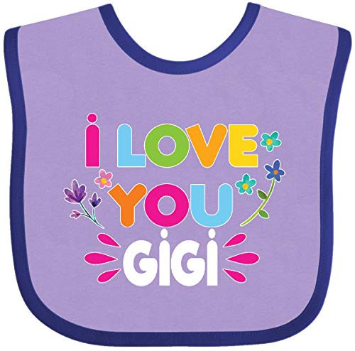 Inktastic I Love You Gigi with Flowers Baby Bib Lavender and Purple 3bcf2