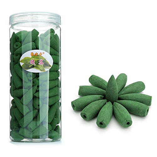 XUDREZ 168PCs Backflow Incense Burner Cones  Natural Smoke Various Scents Backflow Incense Tower More Fragrances for Choice Backflow Incense Burner  Backflow Incense Cones  Green Tea Scent