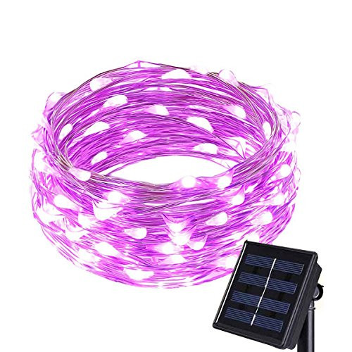 WONFAST 8 Modes LED Copper String Lights 33ft 100 LED Starry Solar Copper Wire Fairy String Lights Ambiance Lighting for Outdoor Gardens Homes ancing Christmas Party Decor Purple WONFAST 8 Modes LED Copper String Lights 33ft 100 LED Starry Solar Copper Wire Fairy String Lights Ambiance Lighting for Outdoor Gardens Homes ancing Christmas Party Decor Purple