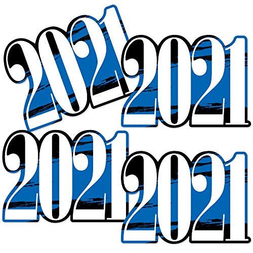 Big Dot of Happiness Blue Grad 2021 - Best is Yet to Come - 2021 Decorations DIY Royal Blue Graduation Party Essentials - Set of 20