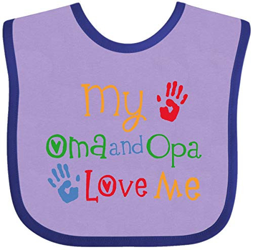Inktastic Oma and Opa Love Me Grandchild Baby Bib Lavender and Purple Inktastic Oma and Opa Love Me Grandchild Baby Bib Lavender and Purple