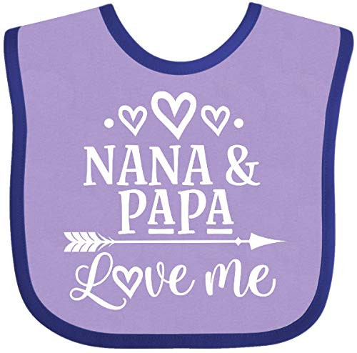 Inktastic Nana Papa Love Me Grandkids Baby Bib Lavender and Purple
