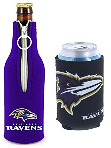 NFL Football Can  and  Bottle Holder Insulator Beverage Cooler  Baltimore Ravens Purple