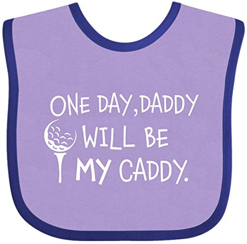 Inktastic 1 Day  Daddy Will Be My Caddy- Kids Baby Bib Lavender and Purple