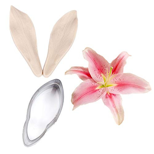2pcs Gumpaste Lily Flower Stainless Steel Cutter Set 2pcs Fondant Silicone Mold Sugarcraft Veining Mold Making Tool for Wedding Cake Decorating Chocolate Sugar Soap 2pcs Gumpaste Lily Flower Stainless Steel Cutter Set 2pcs Fondant Silicone Mold Sugarcraft Veining Mold Making Tool for Wedding Cake Decorating Chocolate Sugar Soap
