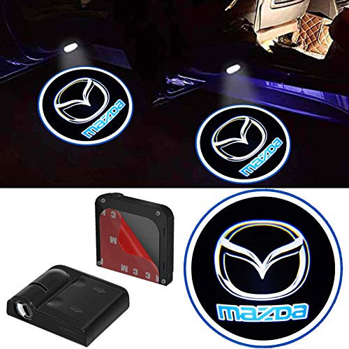 2Pcs For HD LED Mazda Logo Car Door Projection Lights  Welcome Ghost Shadow Lamp Fit for Mazda Cars