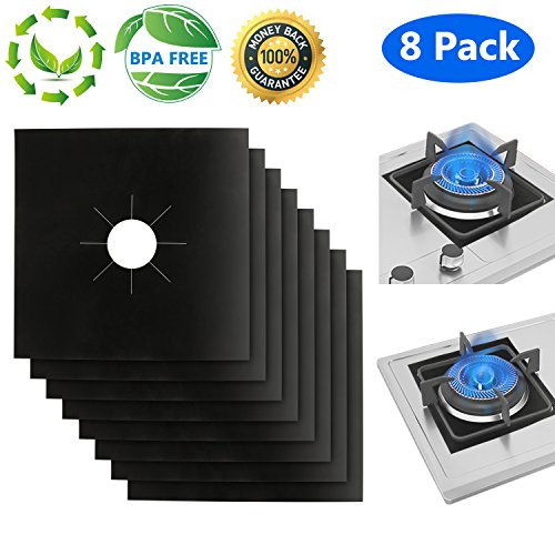 Philonext 8 Pack Gas Range Protector, Stove Burner Covers Protectors, Stovetop Liners Reusable Gas Range Protectors, Stovetop Burner Protector Liner Cover,10.6" x 10.6" (0.2 mm Thick) (Black) Philonext 8 Pack Gas Range Protector, Stove Burner Covers Protectors, Stovetop Liners Reusable Gas Range Protectors, Stovetop Burner Protector Liner Cover,10.6" x 10.6" (0.2 mm Thick) (Black)
