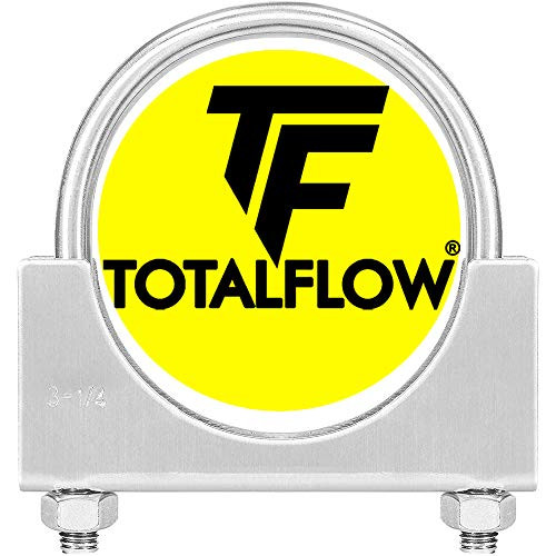 TOTALFLOW Natural Finish 3.25" TF-U325 304 Stainless Steel Saddle U-Bolt Exhaust Muffler Clamp-3.25 Inch