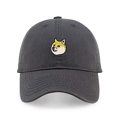 CHOK.LIDS Doge Dad Hat Cotton Baseball Cap Beanie Polo Style Low Profile Ski hat  Charcoal