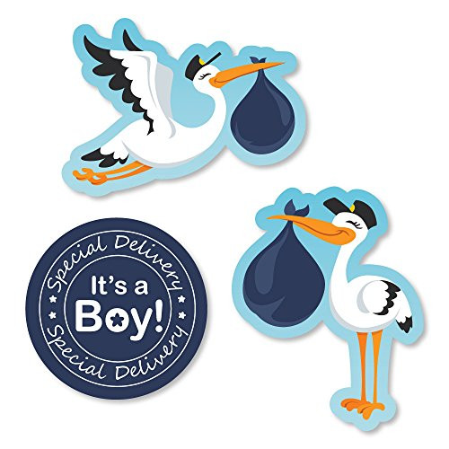 Big Dot of Happiness Boy Special Delivery - DIY Shaped Blue Its A Boy Stork Baby Shower Cut-Outs - 24 Count Big Dot of Happiness Boy Special Delivery - DIY Shaped Blue Its A Boy Stork Baby Shower Cut-Outs - 24 Count