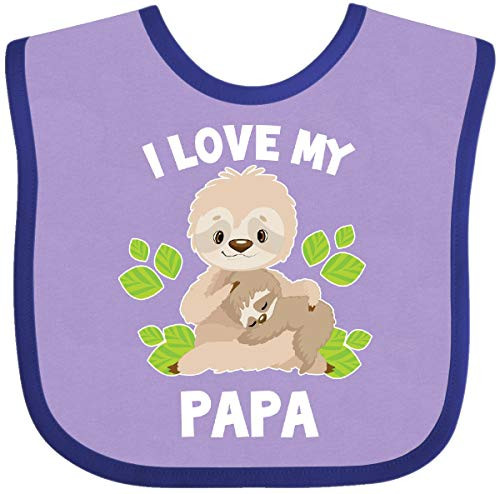 Inktastic Cute Sloth I Love My Papa with Baby Bib Lavender and Purple 382a5